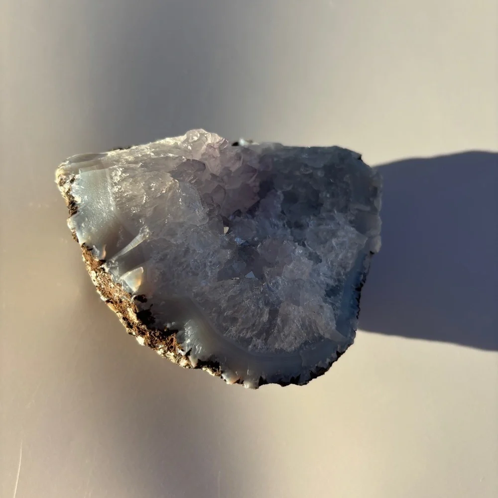 Natural Amethyst & Quartz Geode Half | Raw Crystal Cluster